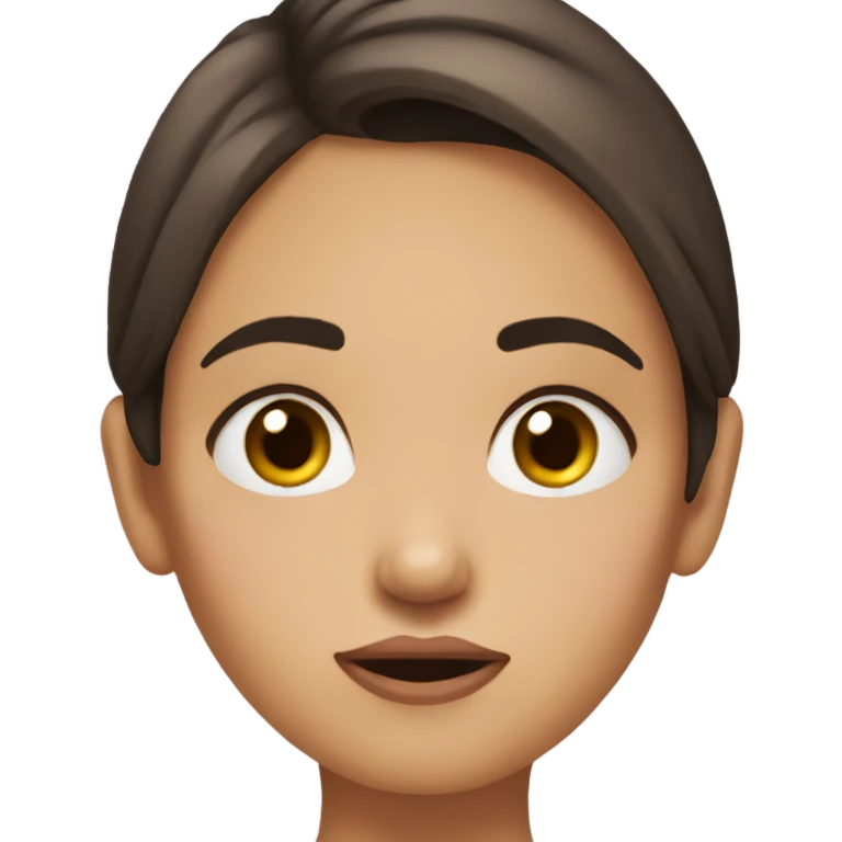 Brunette girl rolling her eyes emoji