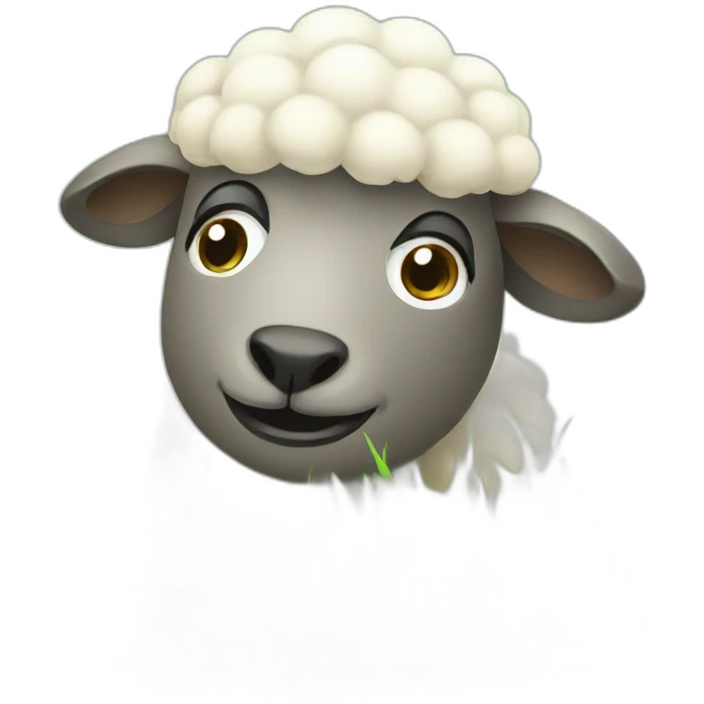 sheep with grass emoji