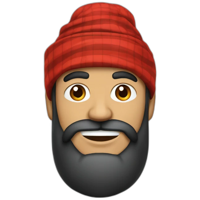 homme bazané avec une très longue barbe noir et un turban à carreaux rouges et blancs emoji