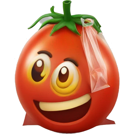 tomato in a candy bag to put on pizza emoji
