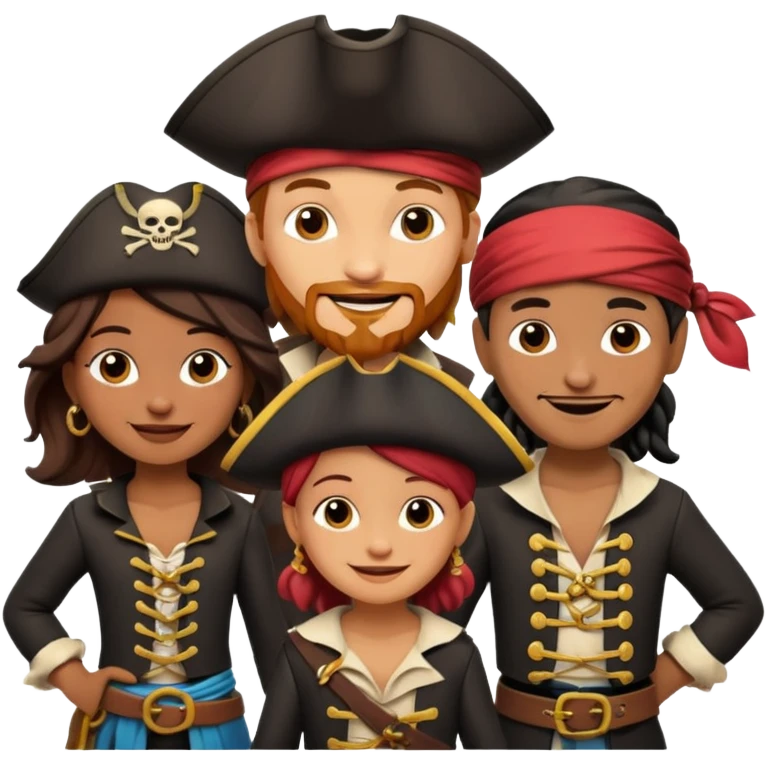 Creates a emoji for pirates family as a tag emoji