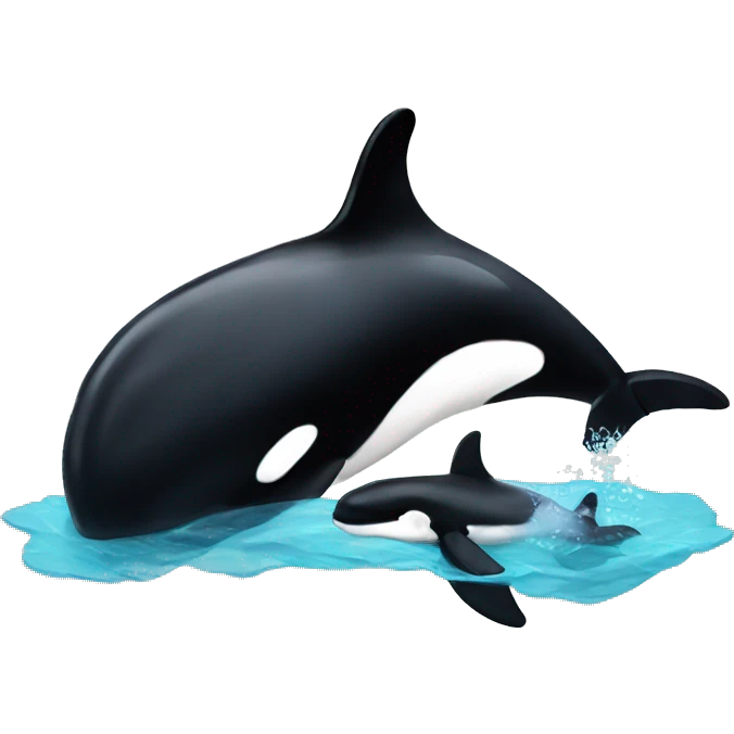 Orca with a baby  emoji