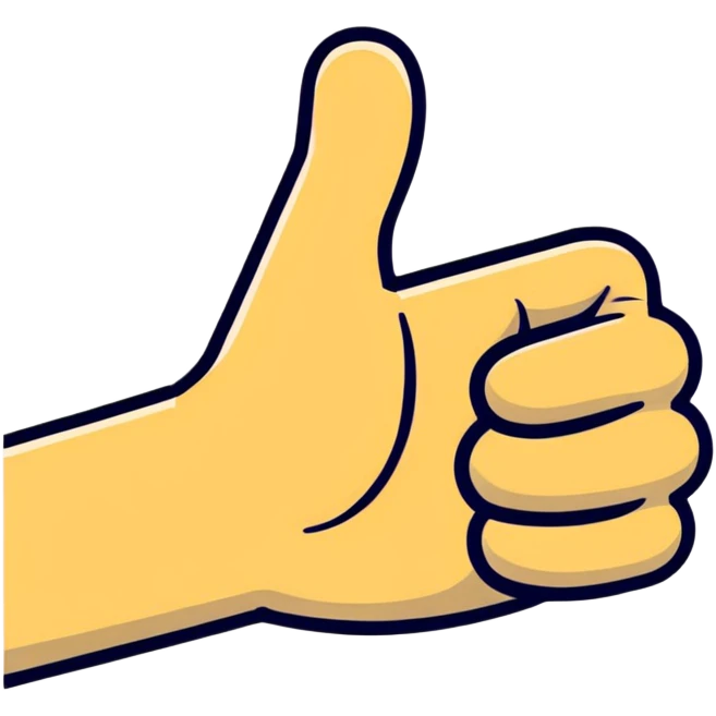 A thumbs up with 'The End' text emoji
