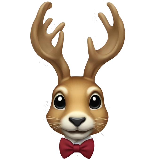 jackalope with tie emoji