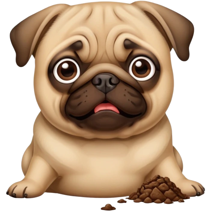 Pug with piece of poop  emoji