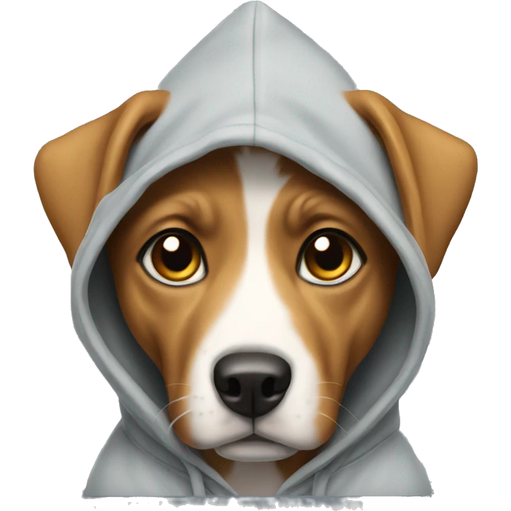 Dog wearing a hoodie emoji