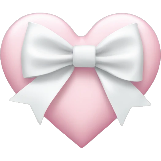 Pastel pink heart with white bow emoji