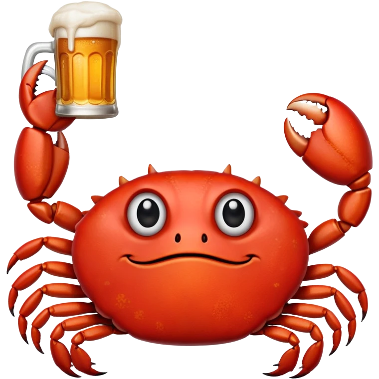 Crab with beer emoji