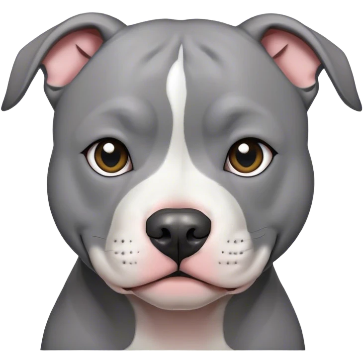 Pit bull with all gray fur emoji