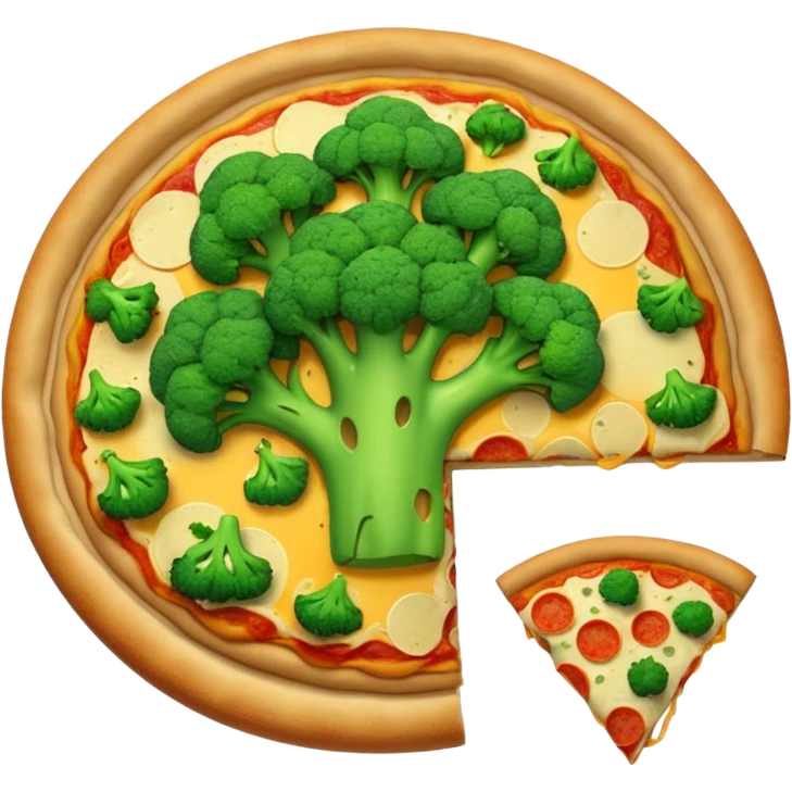 Broccoli on pizza emoji