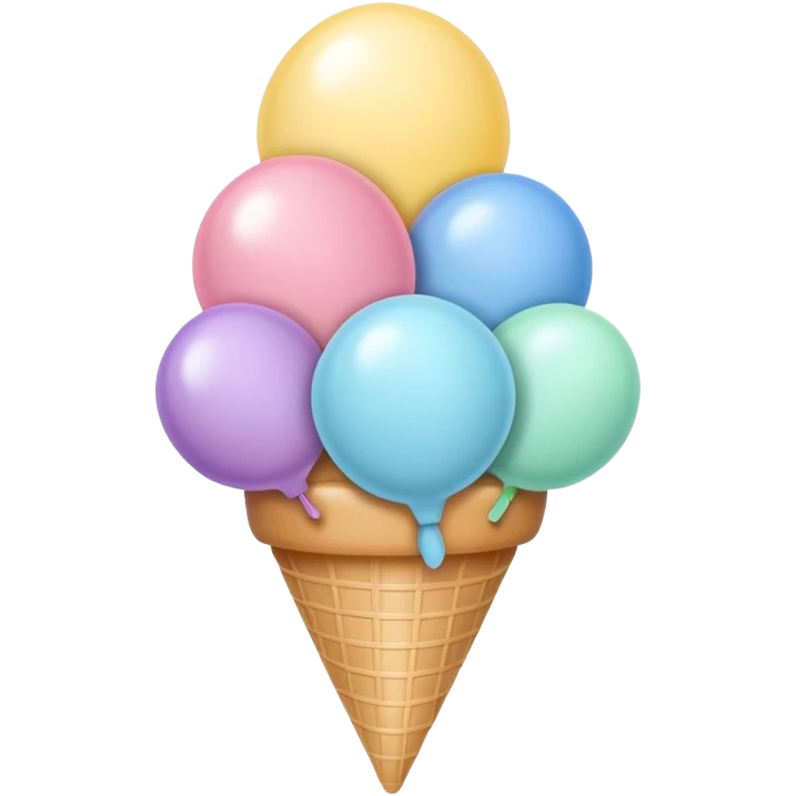 Ice cream balloon style emoji
