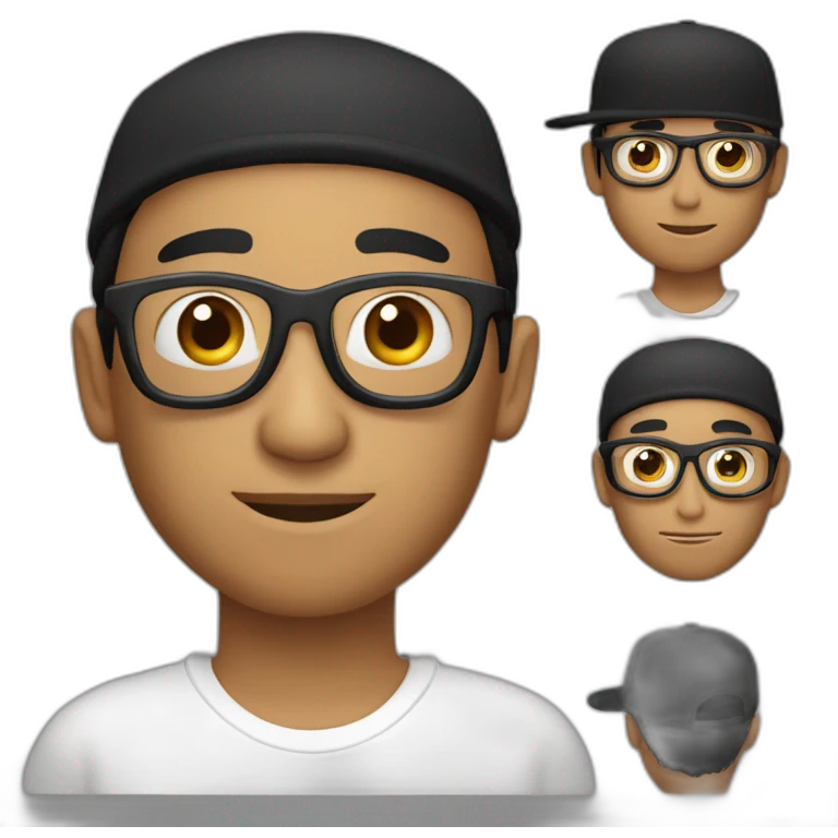 Un señor con lentes negros y gorra  blanca emoji