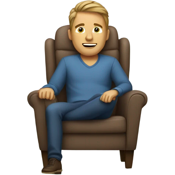 Man sitting in a recliner emoji