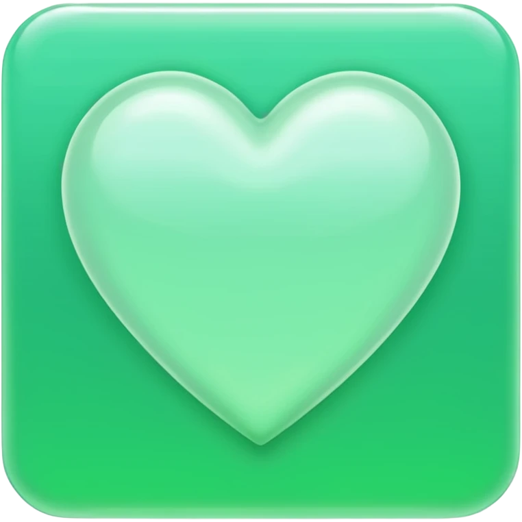 white heart with a soft green glow emoji