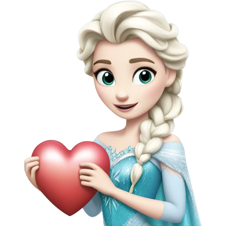 Disney elsa holding a love heart emoji