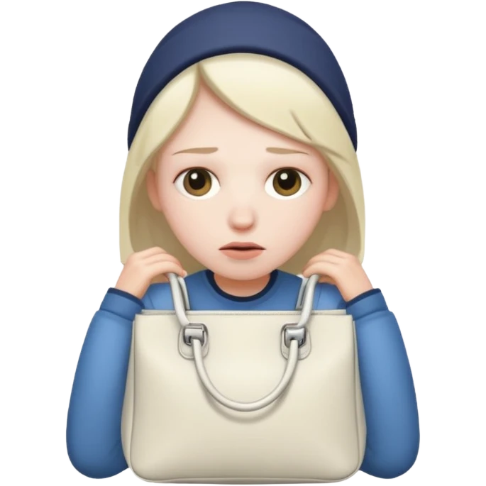 Tired face with a white bag emoji