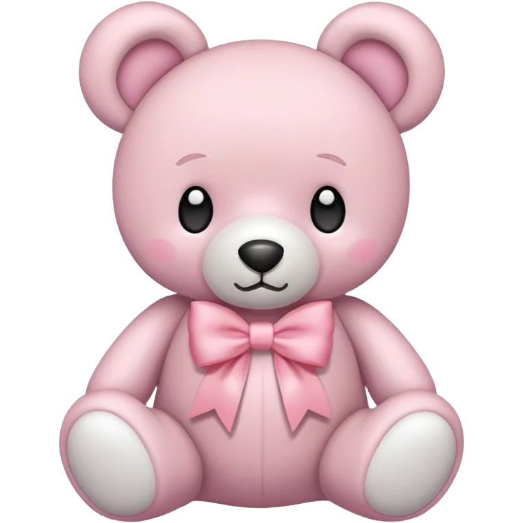 Teddy bear with light pink bow  emoji
