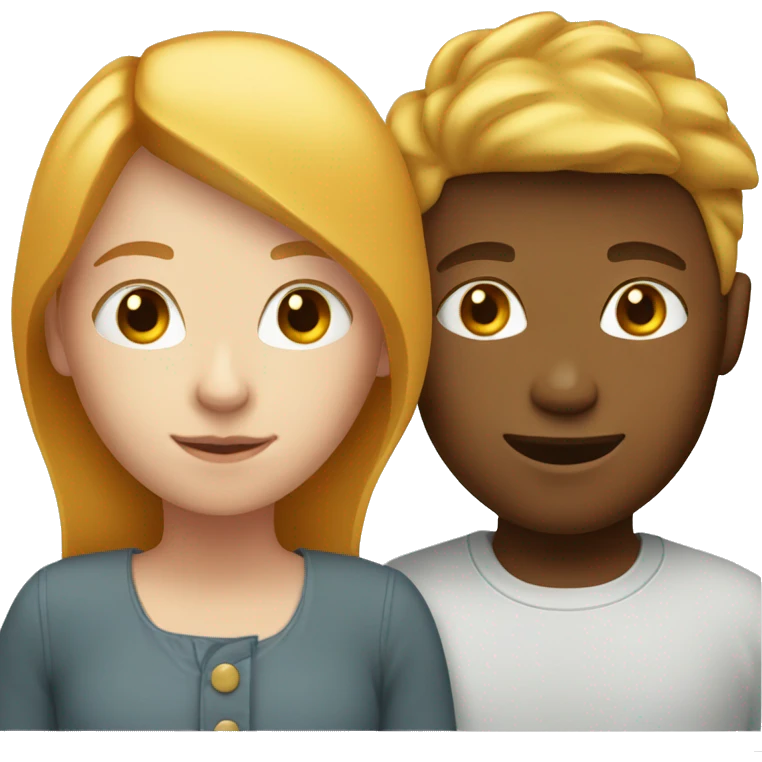 blonde girl with ginger boy emoji