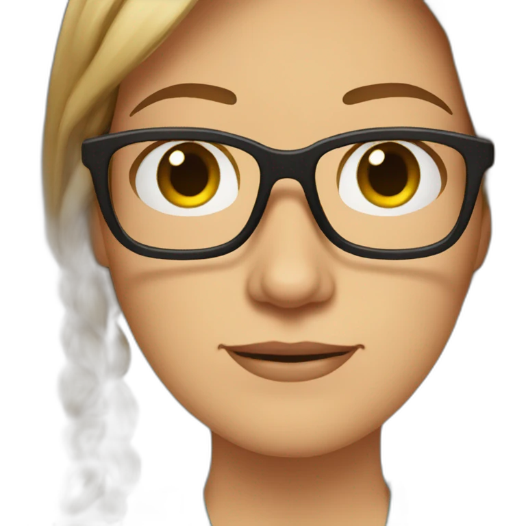 Pam Beesly with glasses emoji