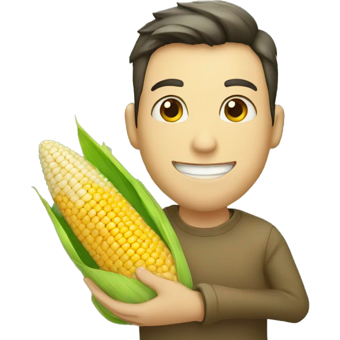 Corn in hand emoji