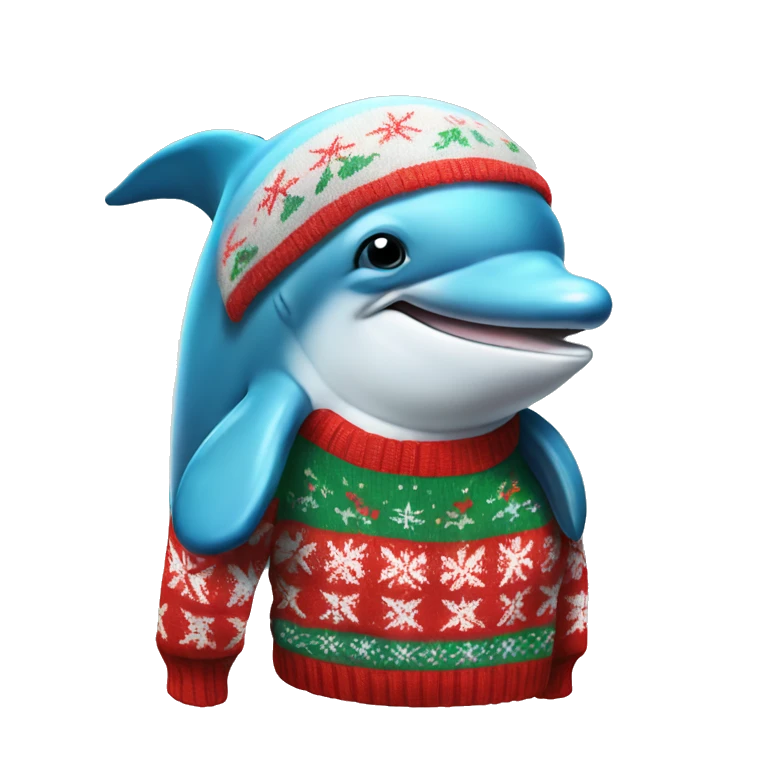 Dolphin in a ugly sweater  emoji
