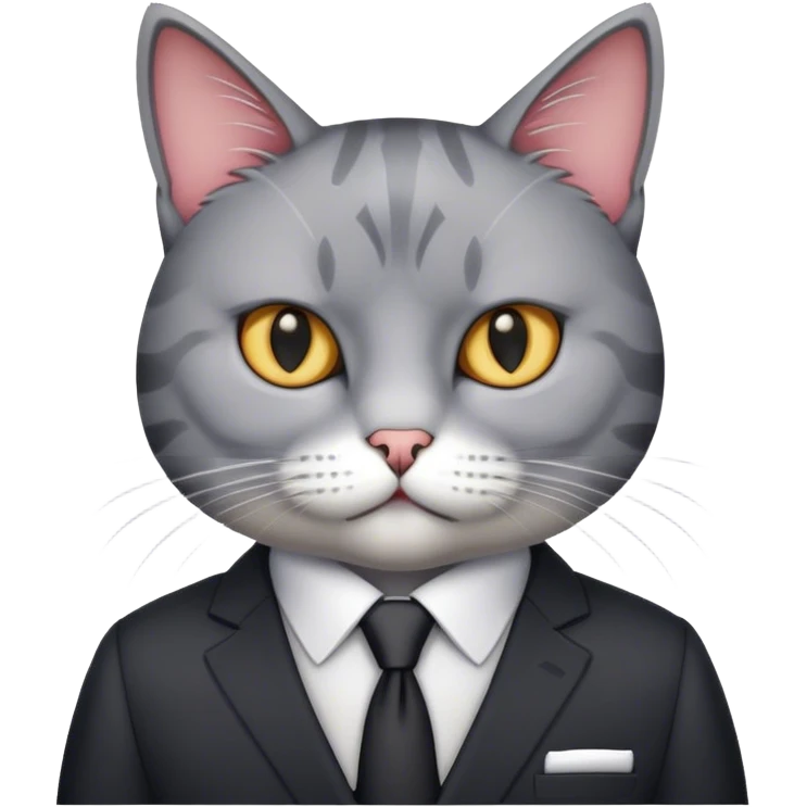 a cat wearing business costume emoji