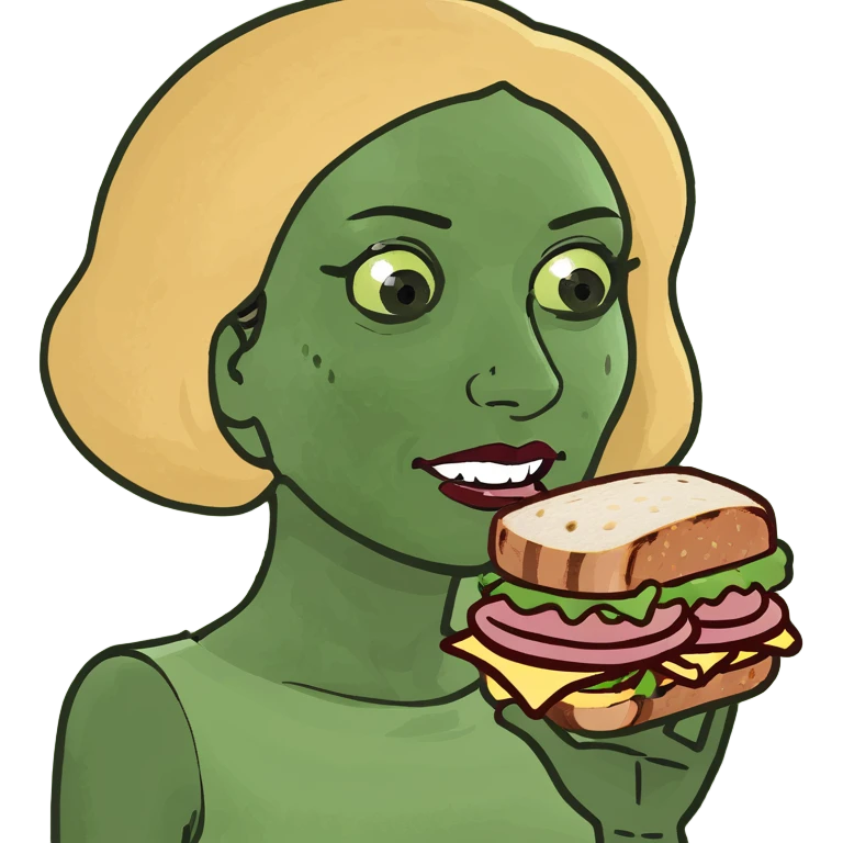 kawaii lady with spam meat sandwich  emoji