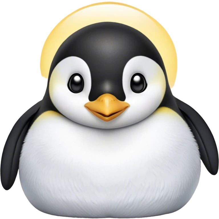 Meme-Worthy cute Sleeping Emperor Penguin Portrait Emoji, Head resting peacefully with a contented smile, showcasing luxuriously soft feathers and a serene, slumbering gaze, Simplified yet hilariously adorable features, highly detailed, glowing with a soft, drowsy polar light, high shine, relaxed and utterly lovable, stylized with an air of playful laziness, bright and heartwarming, soft glowing outline, capturing the essence of a comically sleepy emperor that feels destined to become the next viral sensation of adorable rest! emoji