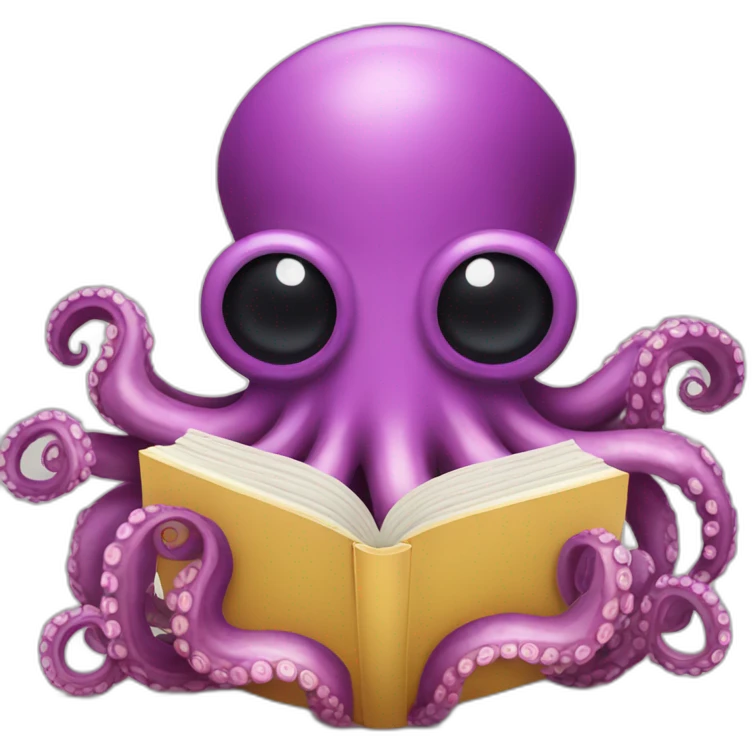 pulpo con libro emoji