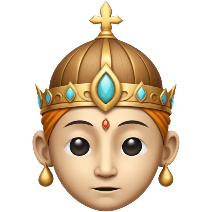 monk crown object icon, simple spiritual headpiece, wooden or bronze texture, minimal sacred design, subtle mystical aura, 3D cartoon style, mobile game icon style, centered, clean background, no text, no watermark
 emoji