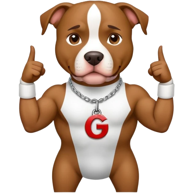 Pitbull with a GG sign emoji