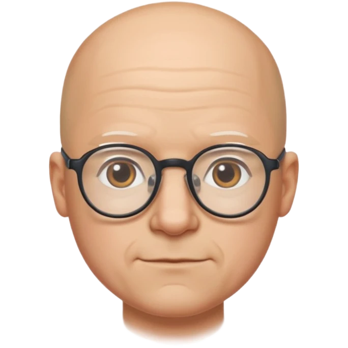 Bald man glasses chin puff emoji
