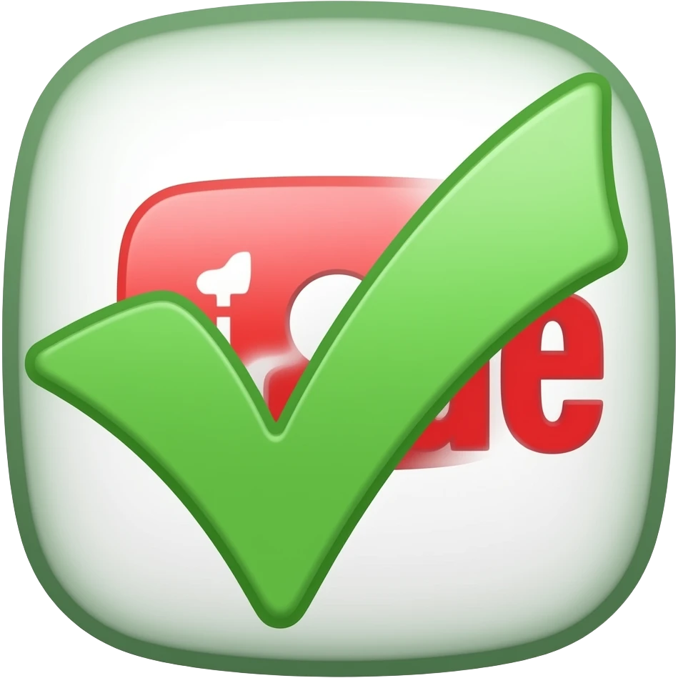 The YouTube checkmark emoji