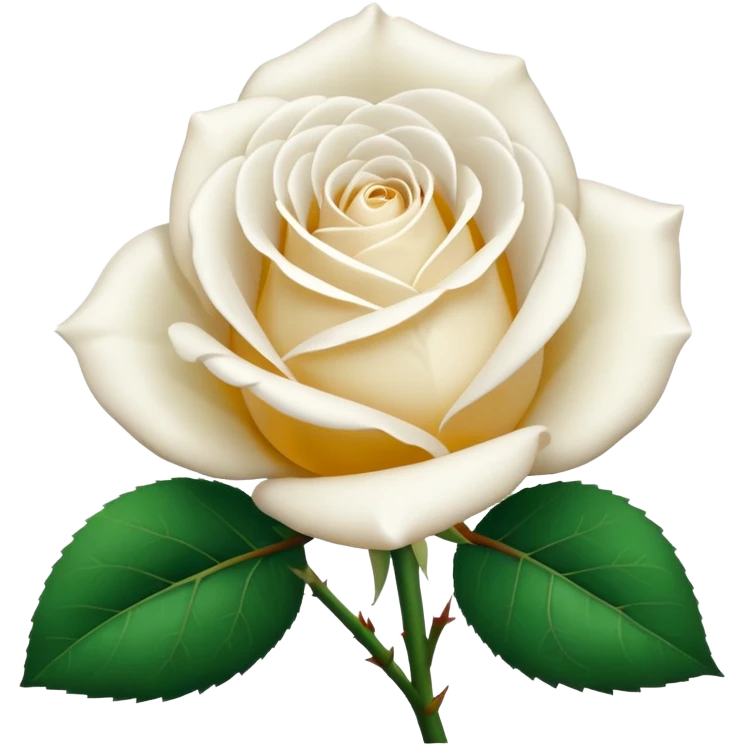 white rose, no green leaves emoji