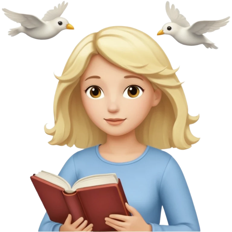 Dreamy, kind, empathetic — like they’re not fully grounded. woman flyingwith a book emoji