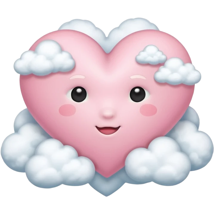 light pink heart with clouds emoji