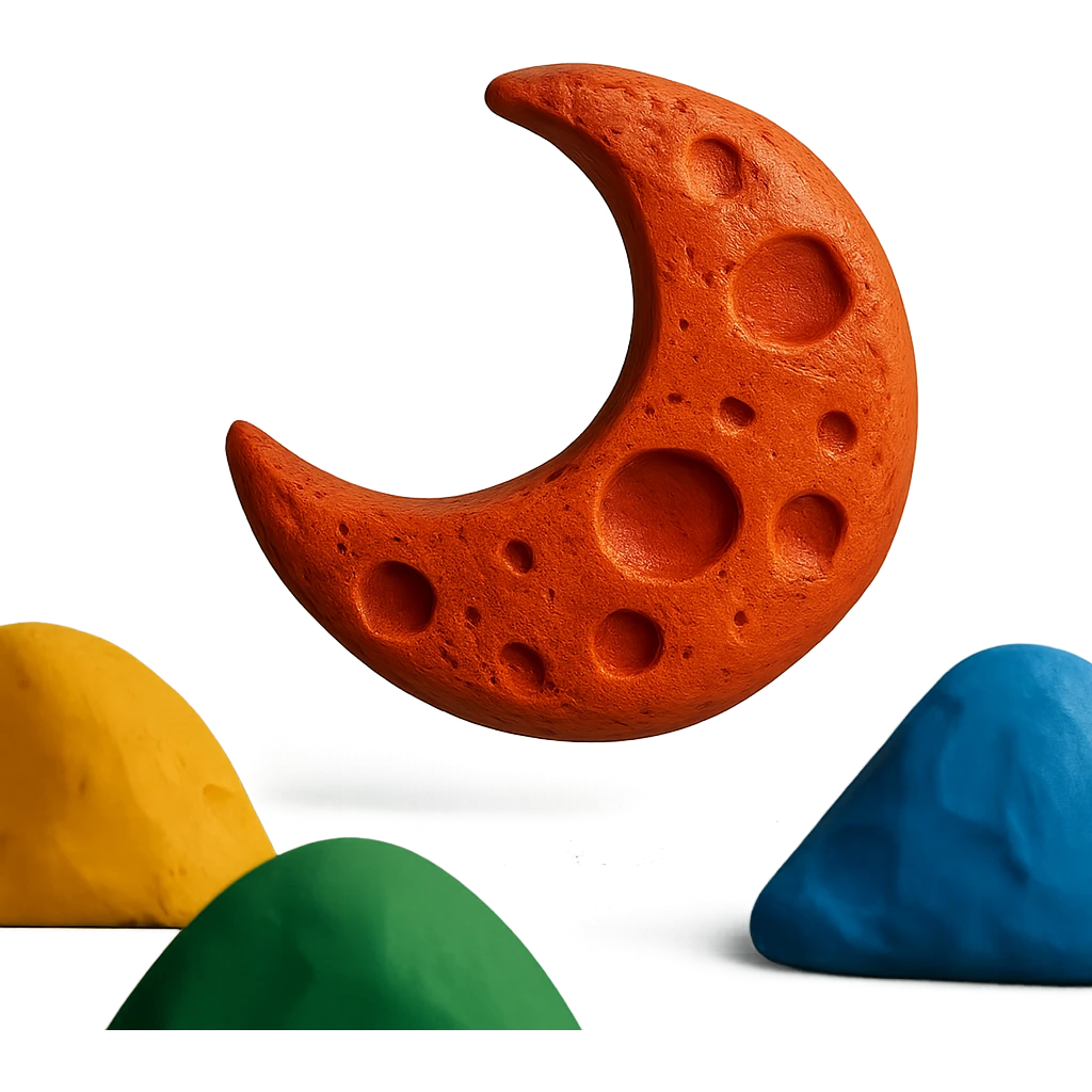 claymation style blood moon with textured look emoji