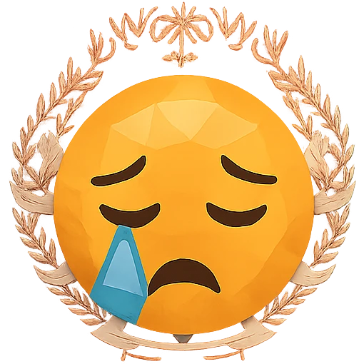 polygonal style Afghanistan flag with a crying emoji overlay emoji