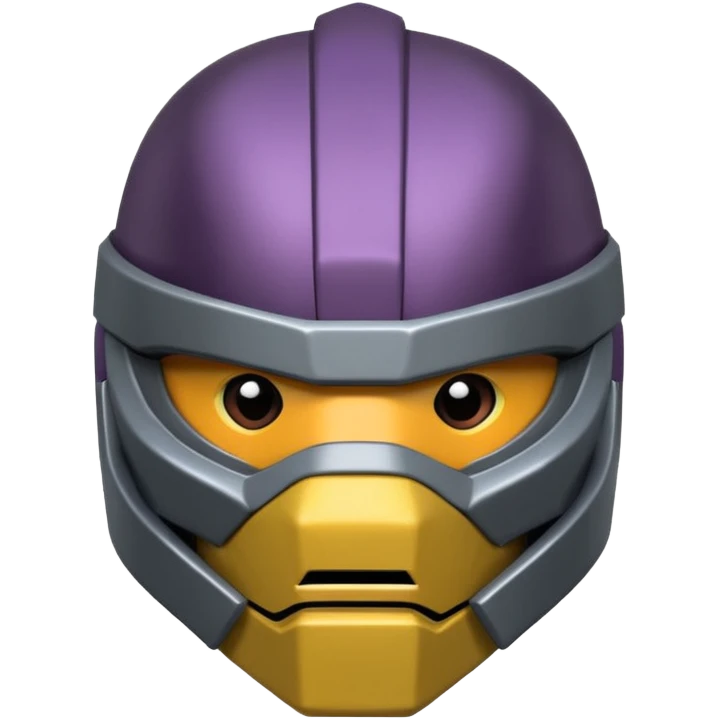 master shredder's helmet from teenage mutant ninja turtles, no eyes or face, just the helmet and related material, lets make it a silhouette.  The last one is best.  lets make it more realistic to the movie emoji