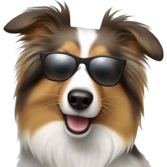 Sheltie wearing sunglasses  emoji