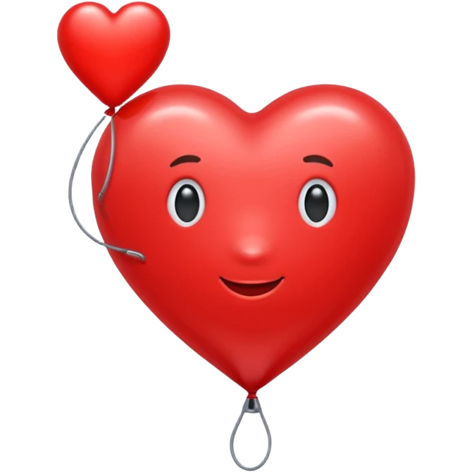 Roter Herzluftballon fliegt davon emoji