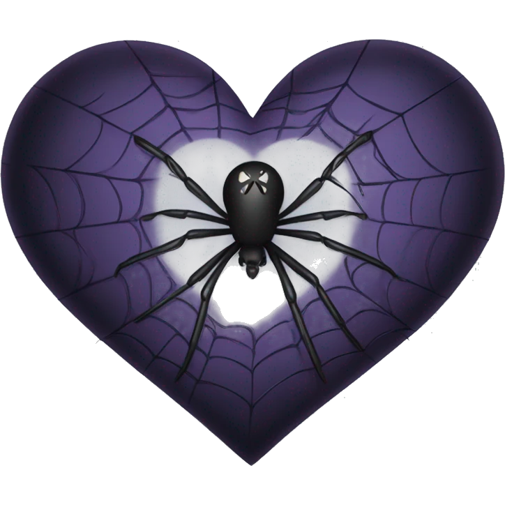 Gothic hearts with spider webs on it emoji