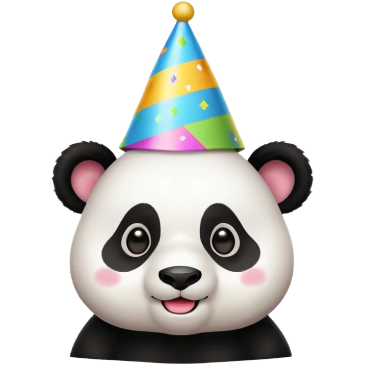 A cute panda partying emoji