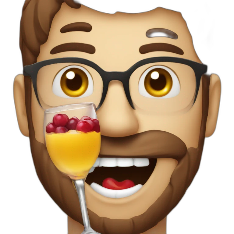 Jamy gourmand qui boit une sangria emoji