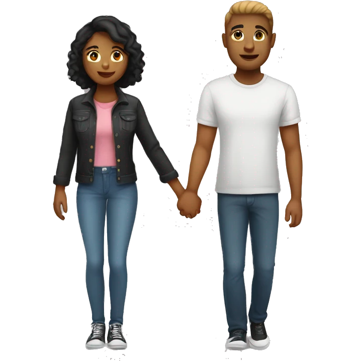 a girlfriend and boyfriend holding hands  emoji