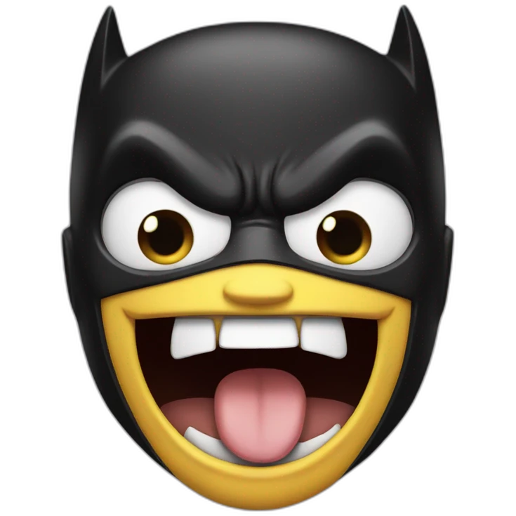 Batman sticking tongue out emoji