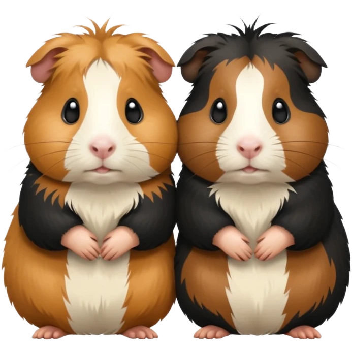 Two guinea pigs, black and tan emoji