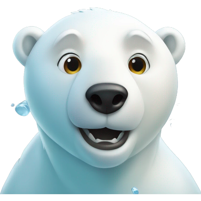 swimming polar bear emoji