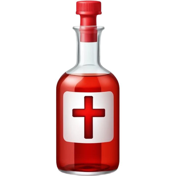 medicine syrup and cross sign above thse emoji