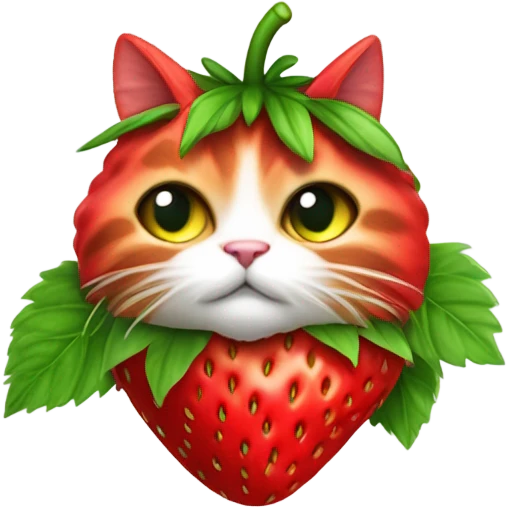 Cat wearing strawberry costume emoji